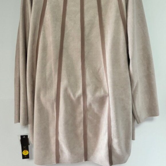 IC Connie K Open Front Cardigan XL Cape Faux Suede Beige Button Pocket Neutral - Picture 6 of 9